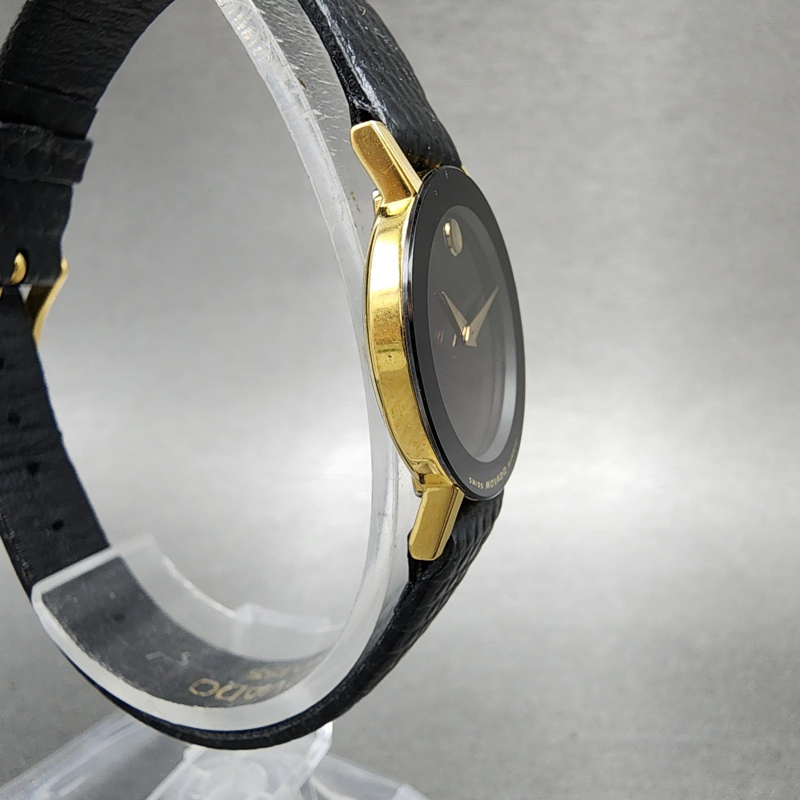Movado Museum Watch Women 23mm Black Dial Black Tone Round 88.C1.825.2 New Batt3