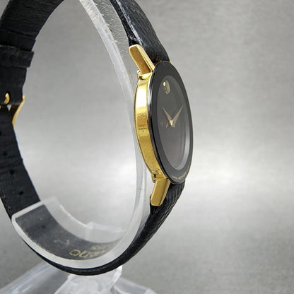 Movado Museum Watch Women 23mm Black Dial Black Tone Round 88.C1.825.2 New Batt3