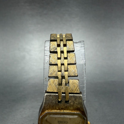 Seiko Watch Women 17mm Champagne Dial Gold Tone Octagon 5420-5420 New Battery4