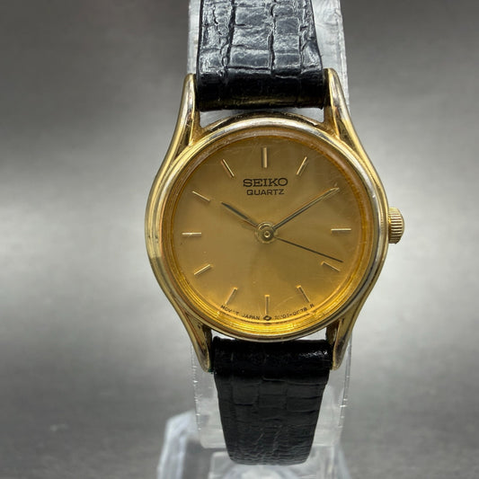 Seiko Watch Women 20mm Champagne Dial Gold Tone Round 2Y01-0A19 New Battery VTG40