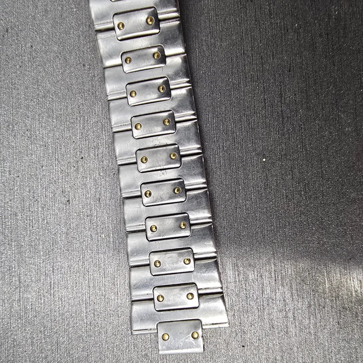 Seiko Landy Bracelet 18mm Stainless Steel Two Tone Folding Clasp VTG Japan6