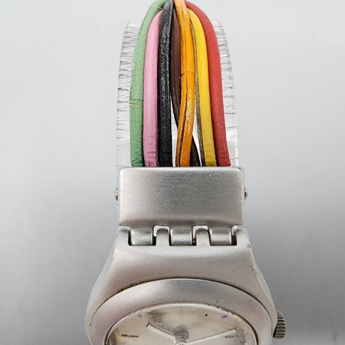 Swatch Irony Filamento Watch Women 25mm Silver Dial Silver Tone Round New Batt