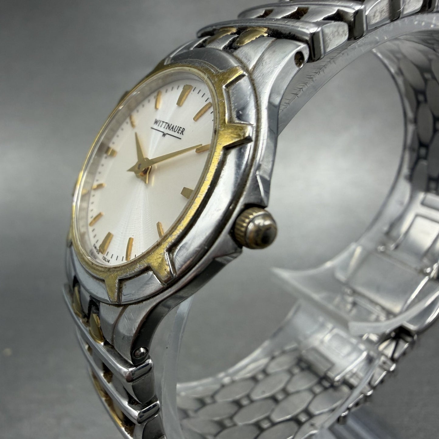 Wittnauer Watch Women 25mm White Dial Two Tone Round 12L14 New Battery2
