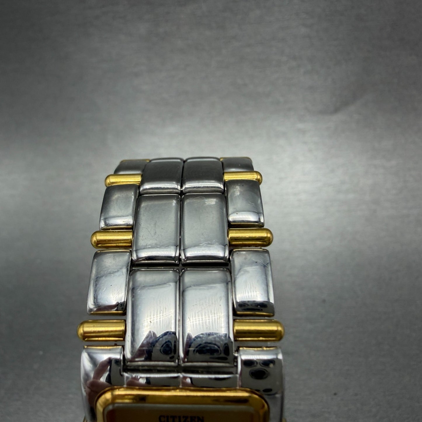 Citizen Elegance CQ Tank Watch Unisex 23mm Champagne Dial Two Tone New Battery4