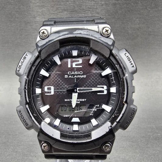 Casio AQ-S810W Watch Men 47mm Black Gray Alarm Chronograph Analog Digital SolarF0