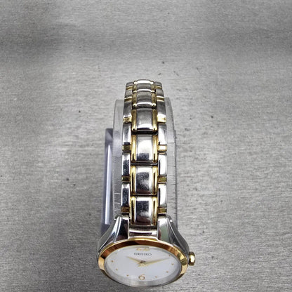 Seiko Watch Women 23mm White Dial Two Tone Round 1N00-0RM0 New Battery Vintage4