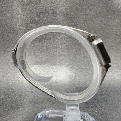 VTG Seiko Watch Women 22mm Silver Dial Blue bezel Silver Case Octagon Runs8