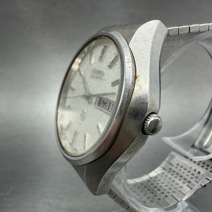 Seiko Watch Men 36mm Silver Dial Silver Tone Daydate 0843-8041 New Battery VTG2