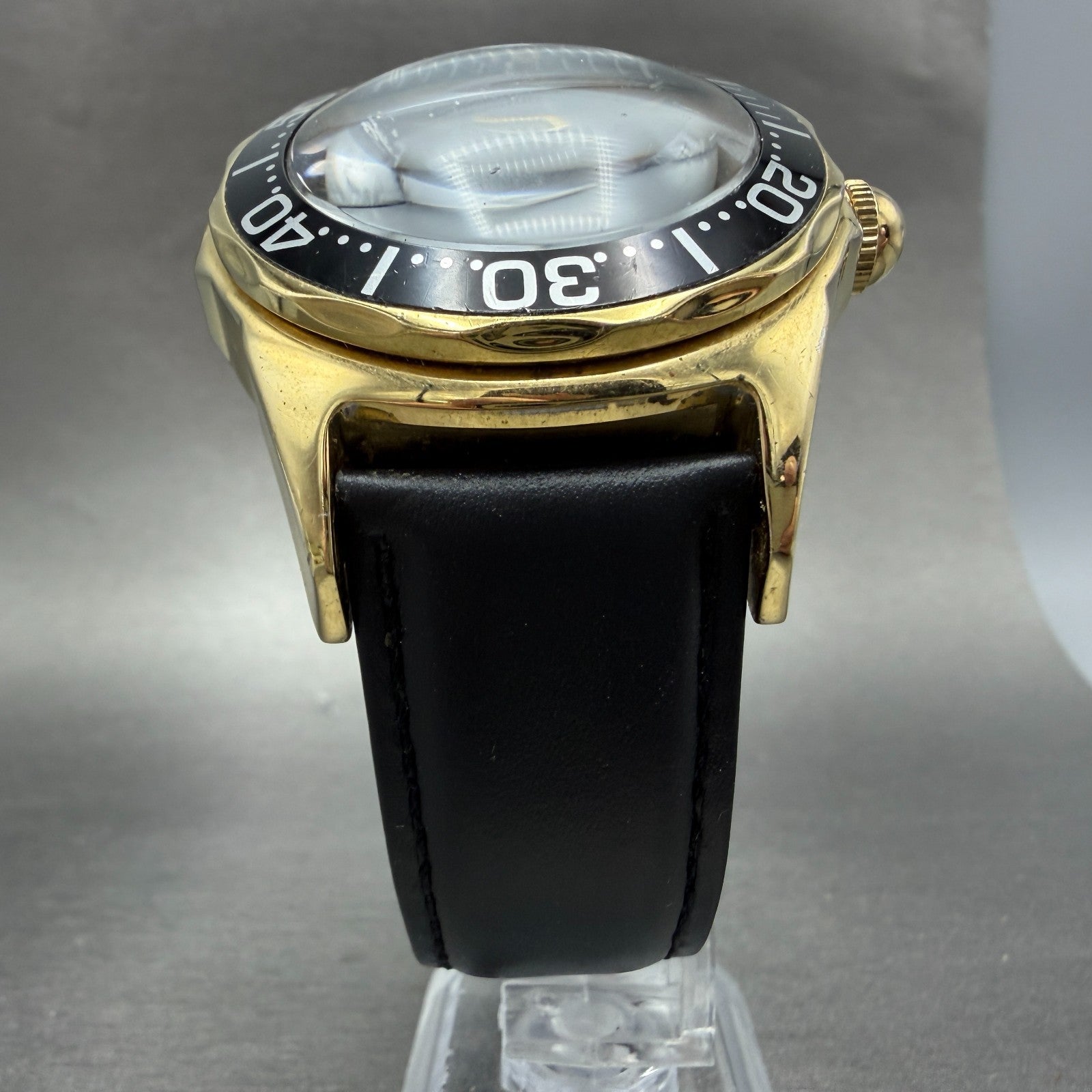 Invicta Dive Watch Men 44mm Black Dial Gold Tone Date Automatic 3505 Runs6