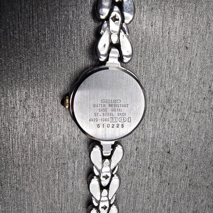 Seiko Exceline Watch Women 20mm MOP Dial Silver Tone Round 4N20-1060 New Battery10