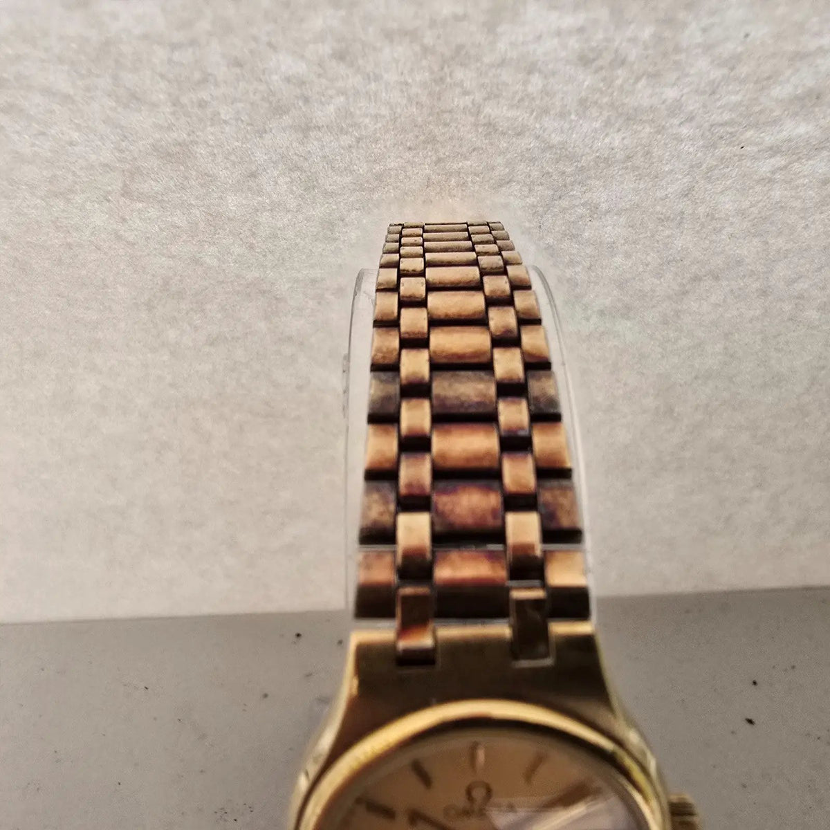 Omega Seamaster Watch Women 22mm Gold Dial Gold Tone Date Round 1380 New Battery4
