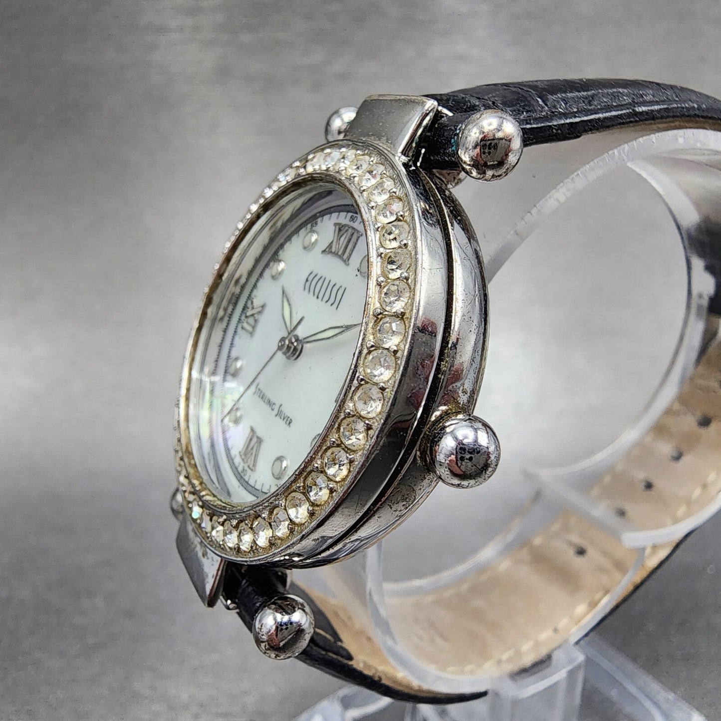 Ecclissi Watch Women 32mm MOP Dial Sterling Silver Round 22340 New Battery2