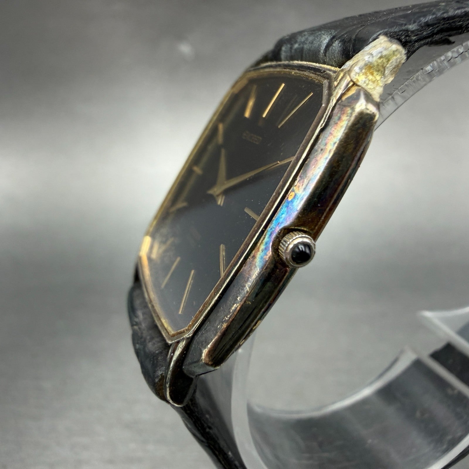Citizen Exceed Watch Men 28mm Black Dial Gold Tone 2720-272005 New Battery VTG2