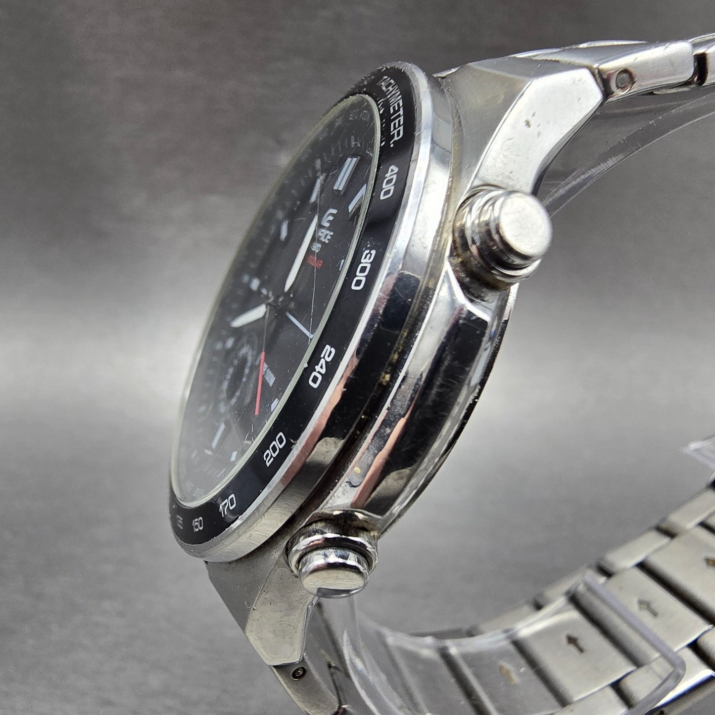Casio Edifice EFA-134 Watch Men 44mm Black Dial Steel Alarm Chronograph Works2