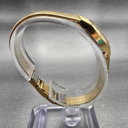 Seiko Watch Women 16mm Blue Dial Gold Tone Oval 2C20-6450 New Battery Vintage8