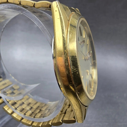 Citizen CQ Watch Men 35mm Champagne Dial Gold Tone Daydate 6101-R06501 New BattG3
