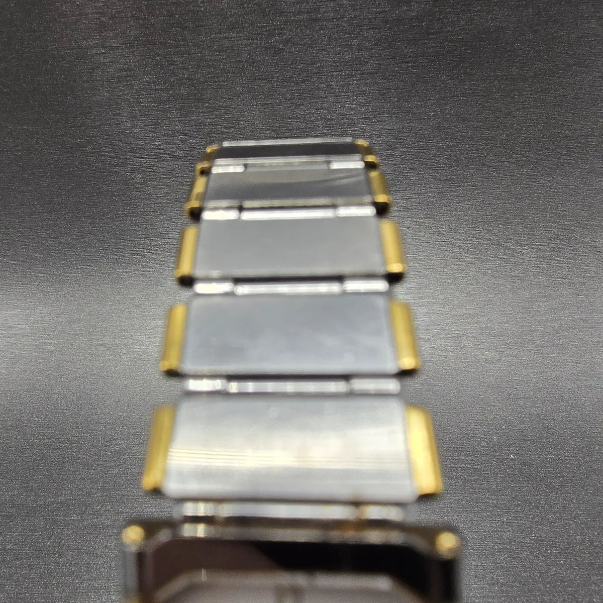 Seiko ARC Tank Watch Men 20mm White Dial Two Tone Rectangle 1220-5220 VTG PARTS5