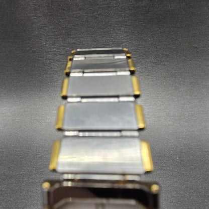 Seiko ARC Tank Watch Men 20mm White Dial Two Tone Rectangle 1220-5220 VTG PARTS5