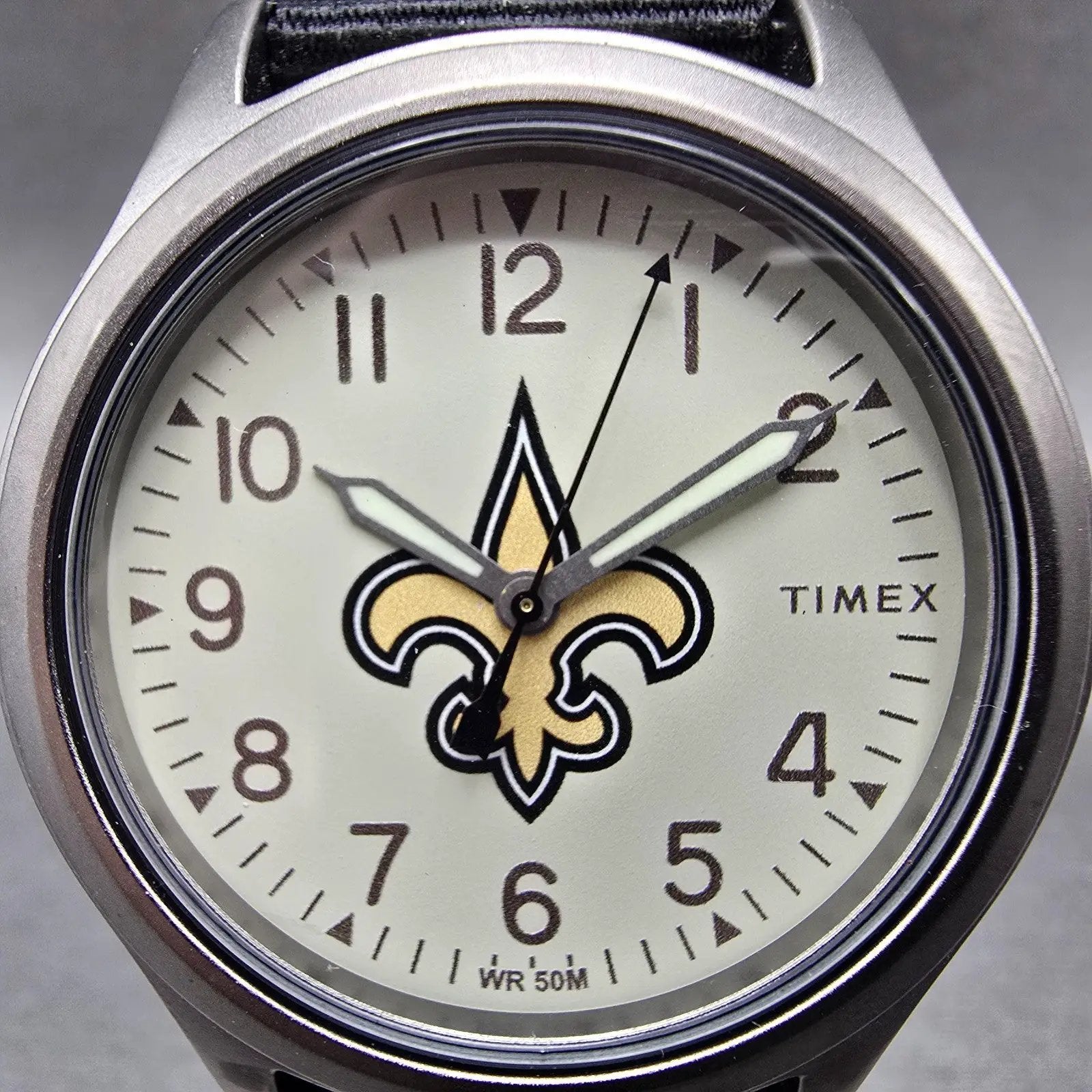 Timex Clutch New Orleans Saints Watch Men 41mm White Dial Steel New Battery2