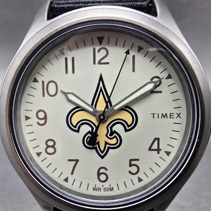 Timex Clutch New Orleans Saints Watch Men 41mm White Dial Steel New Battery2