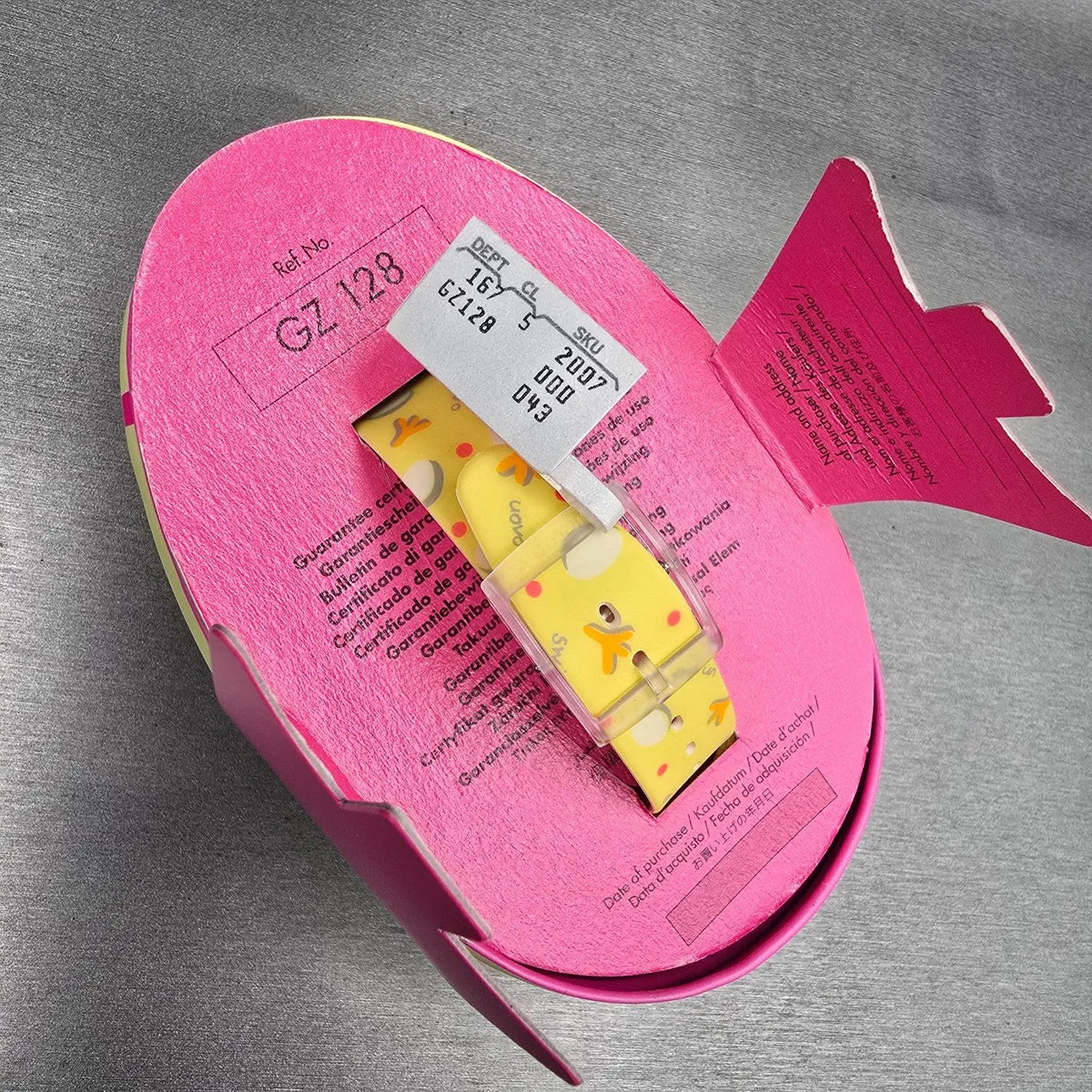 Swatch Special Eggsdream Watch Men 34mm Pink Dial Clear Case GZ128 New Batt NOS10