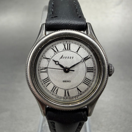 Seiko Avenue Watch Women 24mm Silver Dial Silver Tone Round 1F21-1A00 New Batt0
