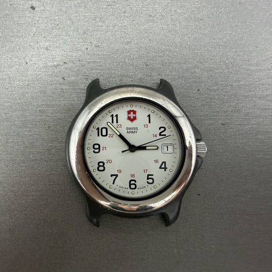 Victorinox Swiss Army Watch Men 39mm White Dial Black Tone Date PARTS ABC10