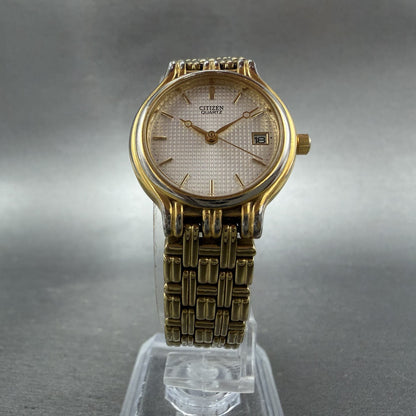 Citizen Watch Women 24mm White Dial Gold Tone Date 6010-G13893 New Battery5