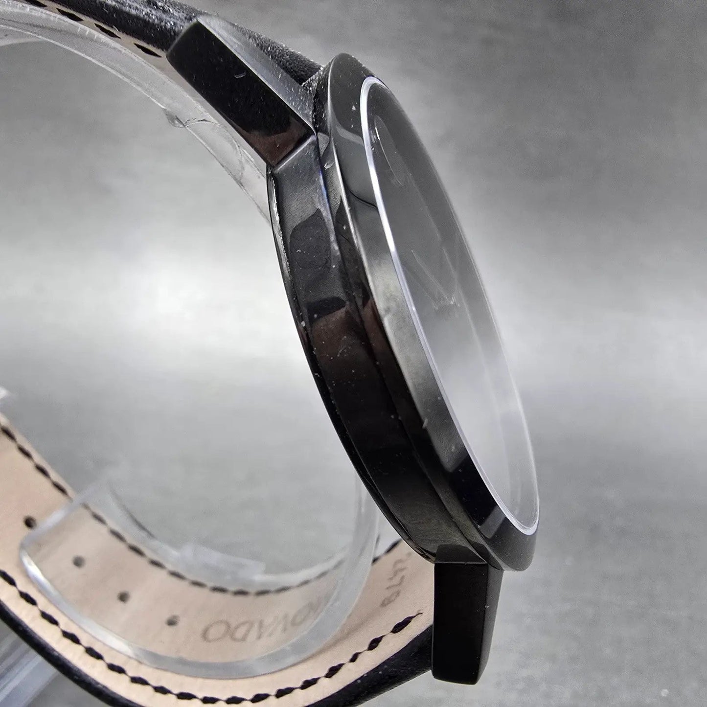 Movado Museum Watch Men 40mm Black Dial Black Tone 84 G1 1855.A New Battery5