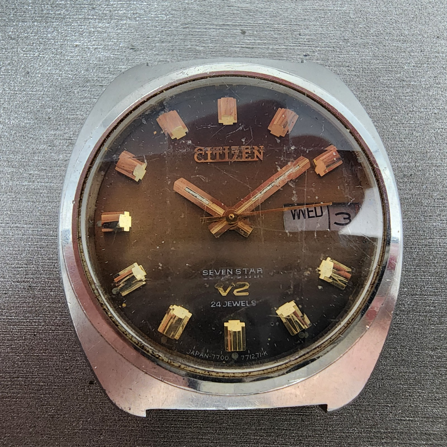 Citizen Sevenstar V2 Watch Men 36mm Brown Dial Steel Daydate Automatic PARTS2