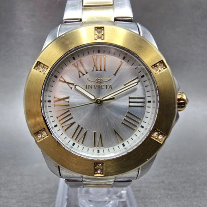 Invicta Angel Watch Women 33mm Silver Dial Two Tone Round 19256 New Battery0