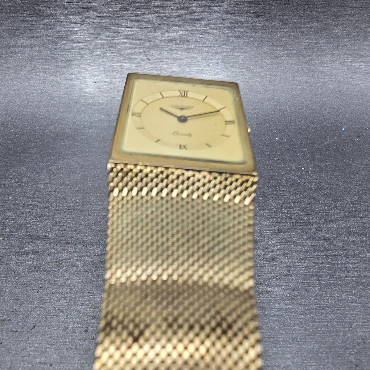 Longines Tank Watch Men 25mm Gold Dial Gold Tone Oval Rectangle L960.2 PARTS3