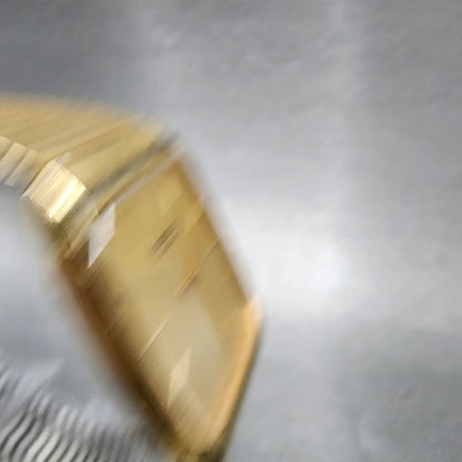 Seiko Tank Watch Men 26mm Gold Dial Gold Tone Rectangle 65305080 PARTS4