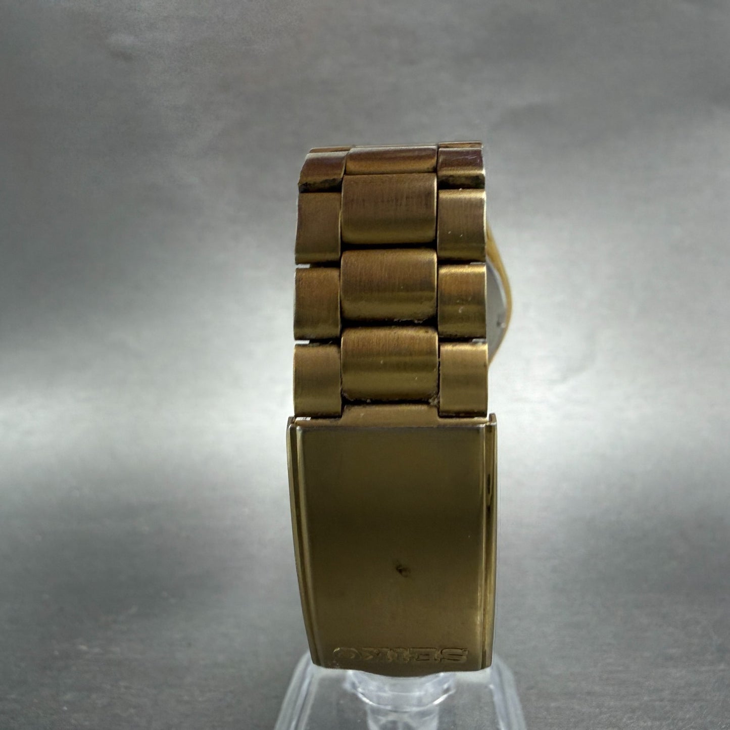 Seiko Watch Men 33mm Champagne Dial Gold Tone Date Round 7n42-6a60 New Battery 47