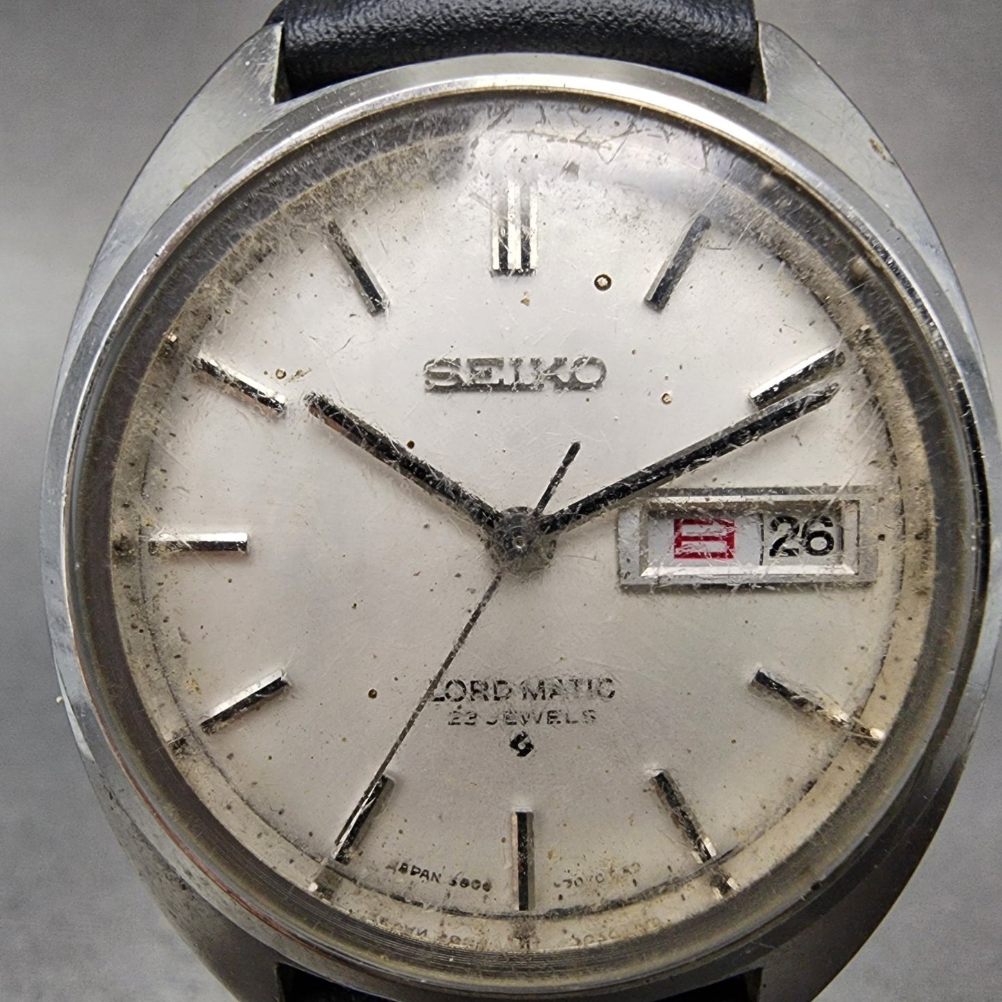 Seiko Lord Matic Watch Men 37mm Silver Dial Silver Tone Daydate Runs READ!!!!!!!1