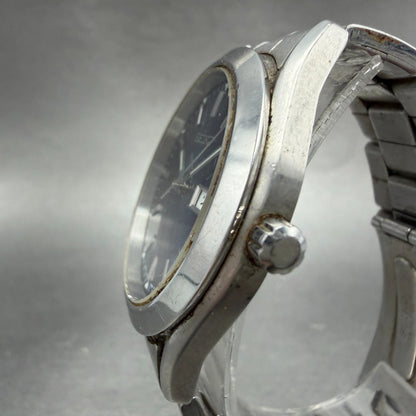 Seiko Watch Men 37mm Blue Dial Silver Tone Daydate Round 7N43-9080 PARTS3