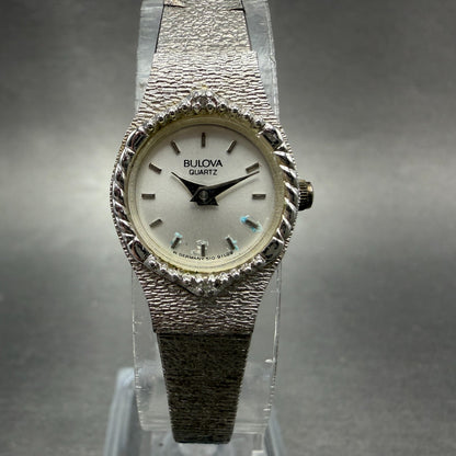 Bulova Watch Women 17mm Silver Dial Silver Tone Round 91L09 New Battery Vintage0