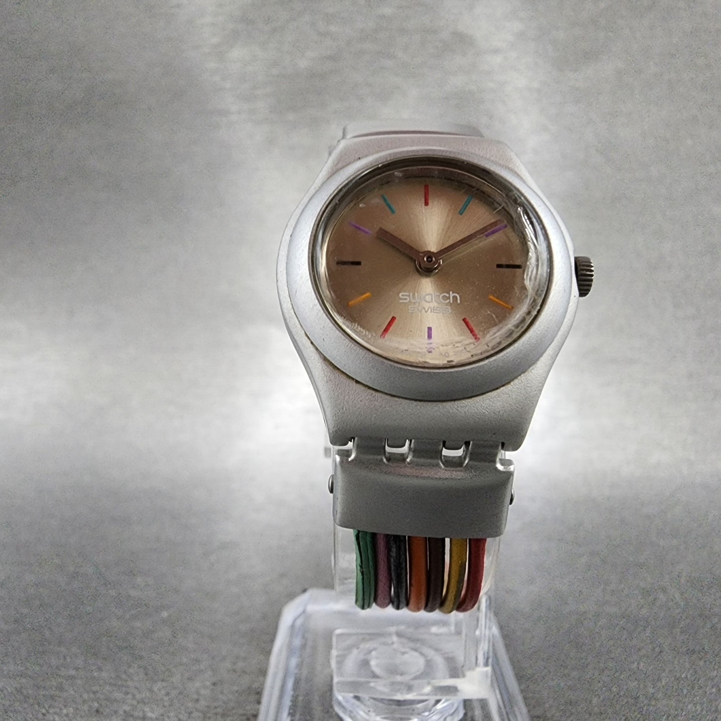 Swatch Irony Filamento Watch Women 25mm Silver Dial Silver Tone Round New Batt6