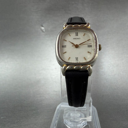 Seiko Watch 20mm Women White Dial Two Tone Rectangle 2P21-5340 New Battery5