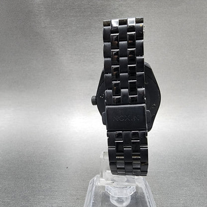 Nixon The Bullet Watch Women 38mm White Dial Black Tone Date Round New Battery7