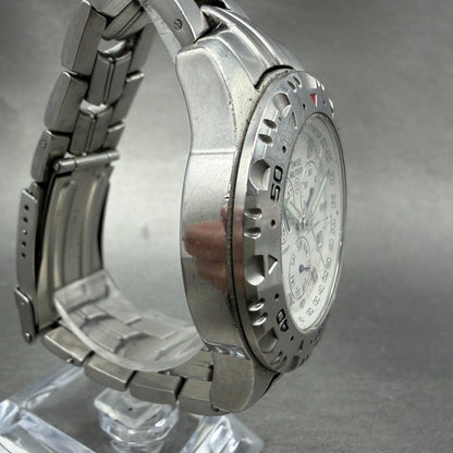 Swiss Military Chronograph Watch Men 40mm White Dial Steel Daydate 1587M PARTS4