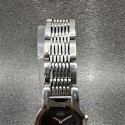 Seiko Watch Women 20mm Black Dial Silver Tone Round 1n000hm0 New Battery4