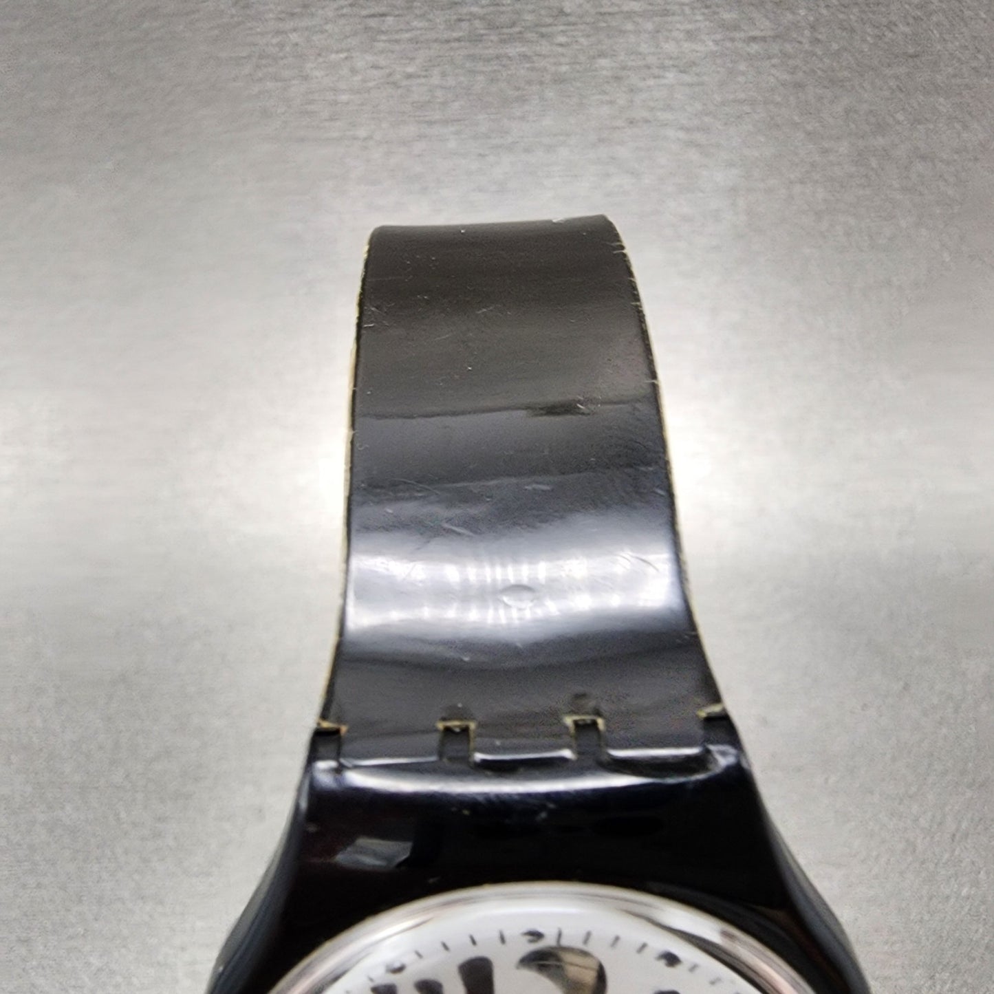 Swatch Blackboard Automatic Watch Men 34mm White Dial Black SAB103 Round Runs4