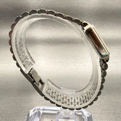 Seiko Watch Women 17mm White Dial Two Tone Rectangle V401-5129 New Battery VTG8