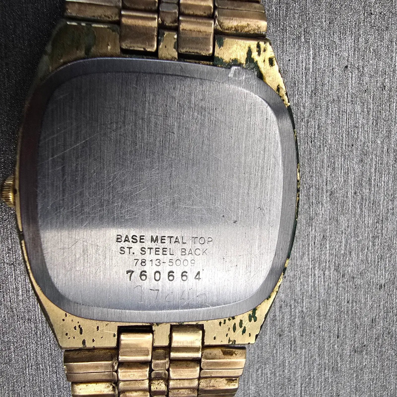 Seiko Watch Men 32mm Silver Dial Gold Tone Daydate 7813-5009 New Battery Vintage10
