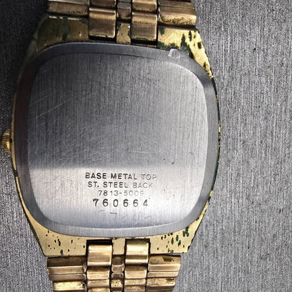 Seiko Watch Men 32mm Silver Dial Gold Tone Daydate 7813-5009 New Battery Vintage10