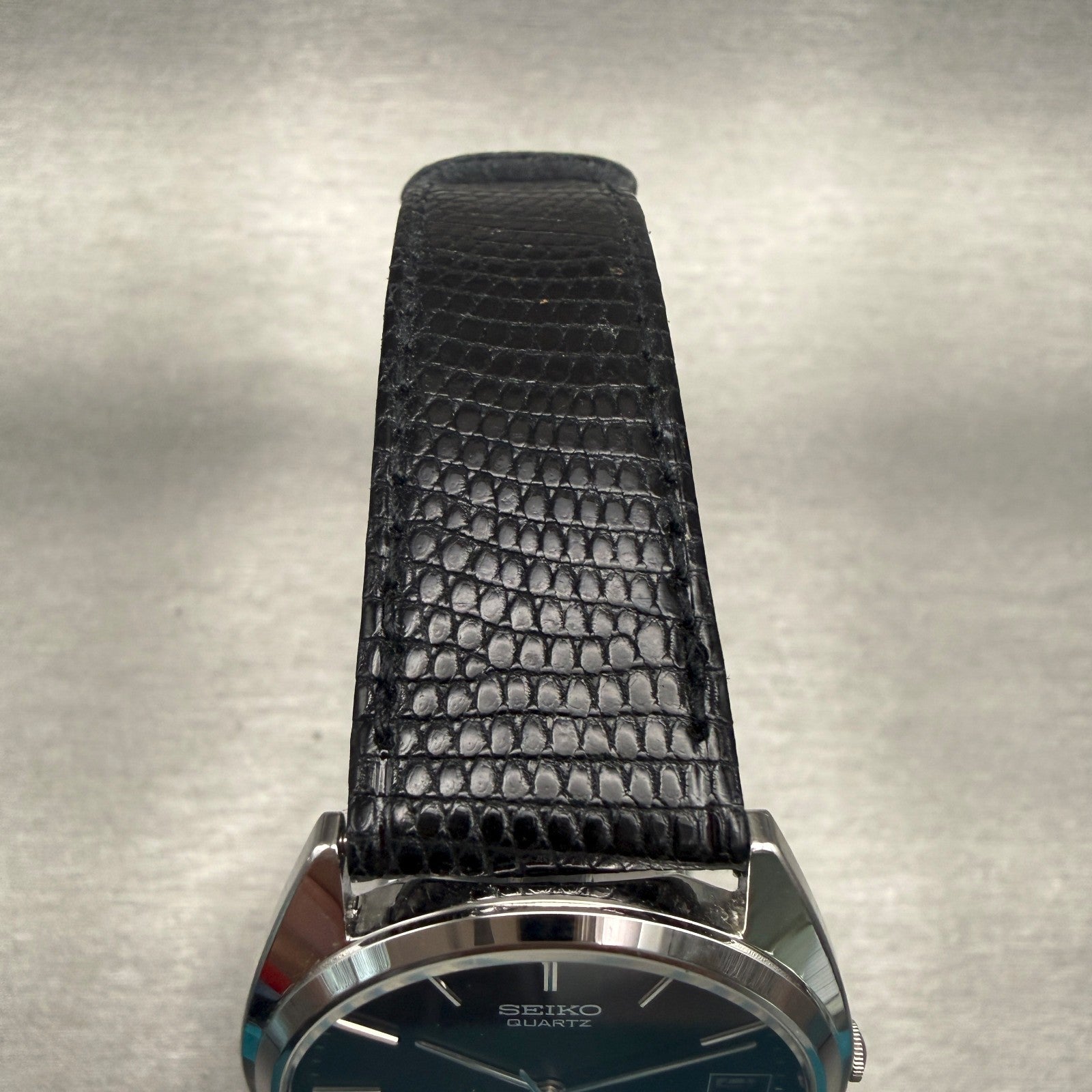 Seiko Watch Men 32mm Black Dial Silver Tone Date Round 7432-6020 New Battery4