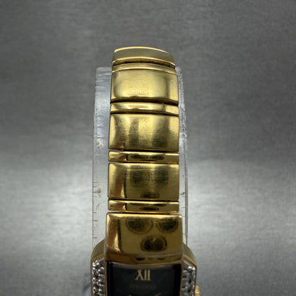 Seiko Tank Watch Women 15mm Black Dial Gold Tone Rectangle 1F200AA0 New Battery4