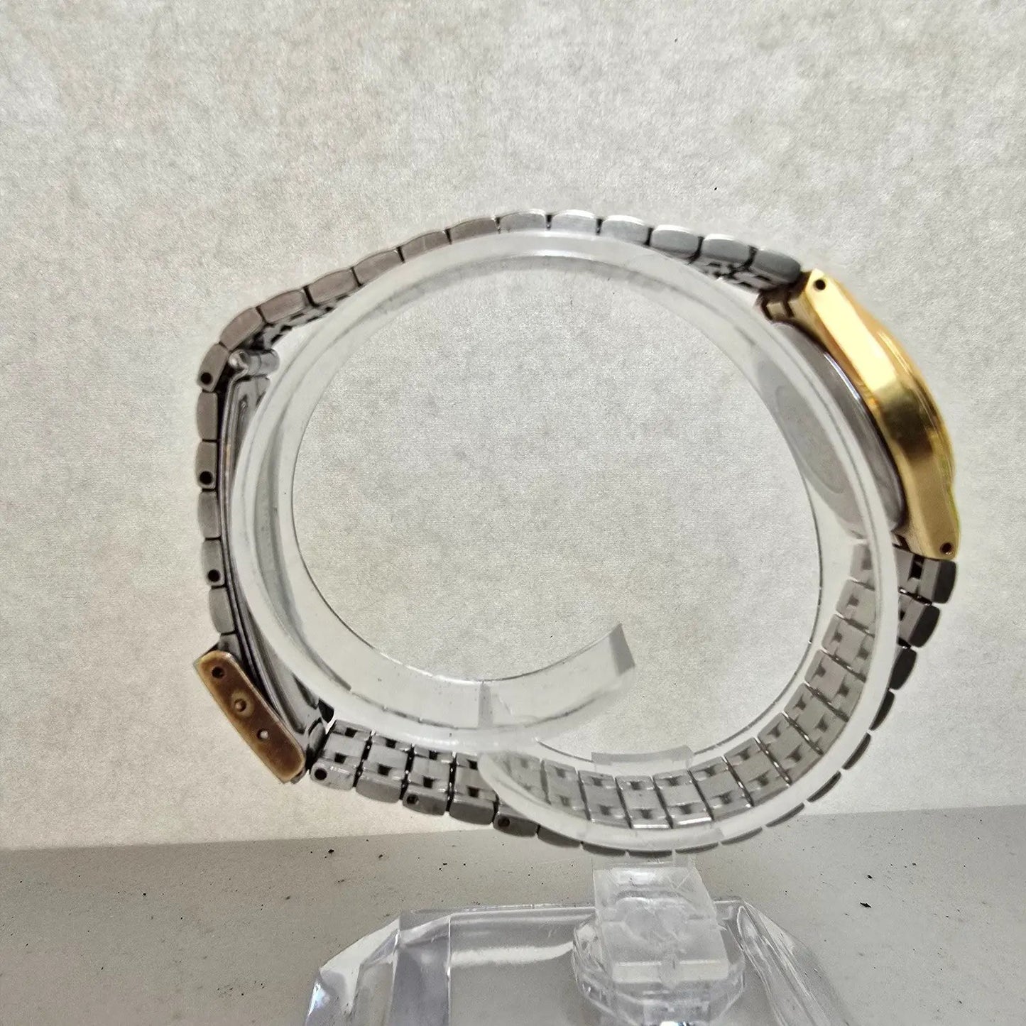 Omega Seamaster Watch Women 22mm Gold Dial Gold Tone Date Round 1380 New Battery8