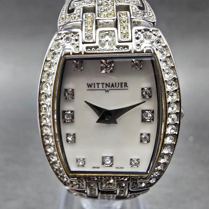 Wittnauer Watch Women 23mm MOP Dial Silver Crystal Bezel Oval New Battery1